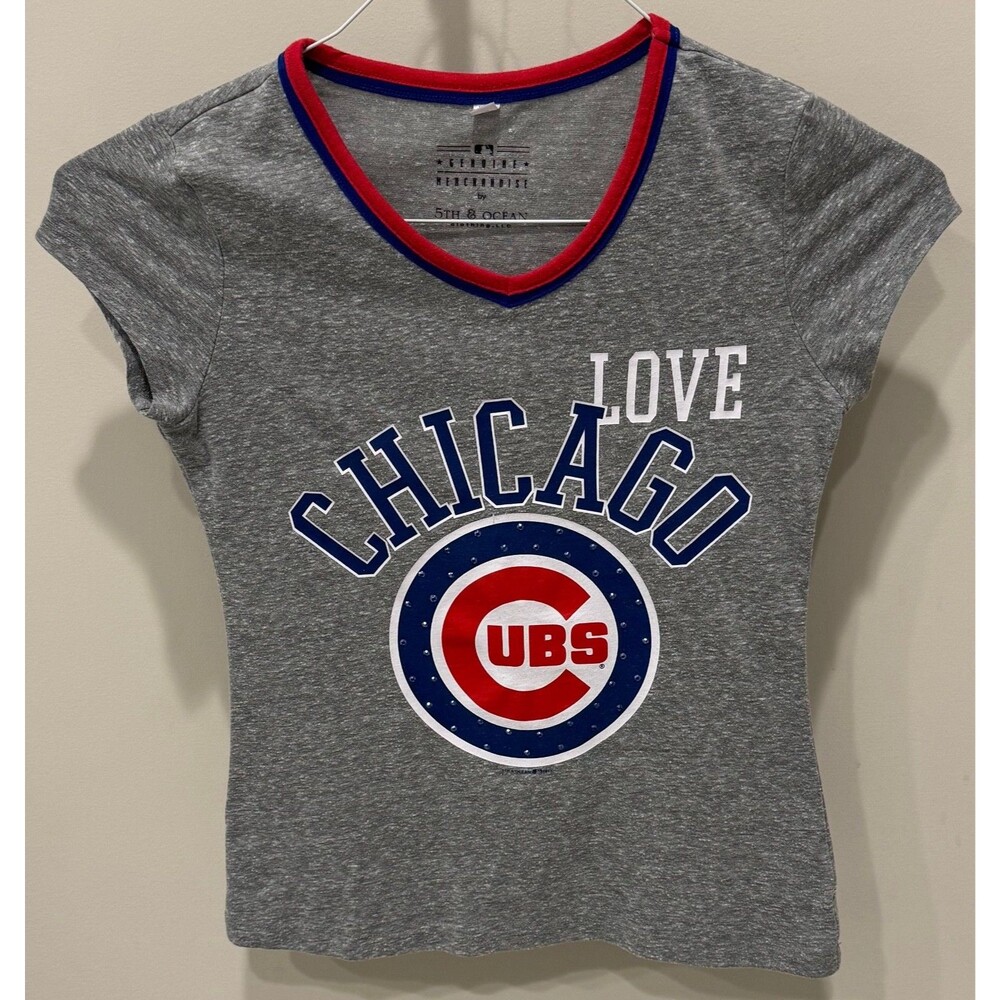 Chicago Cubs - 5th & Ocean T-Shirt - Girls Size 10 - LOVE CHICAGO CUBS